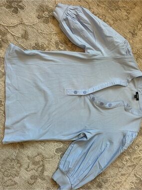 Express Light Blue Puff-Sleeve Top